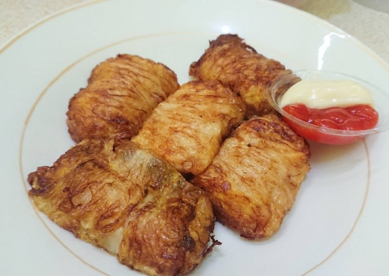 Sawi Roll Ayam (Goreng)
