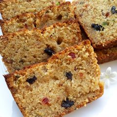 A picture of Eggless Fruit nut Atta Cake.