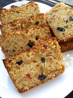 A picture of Eggless Fruit nut Atta Cake.