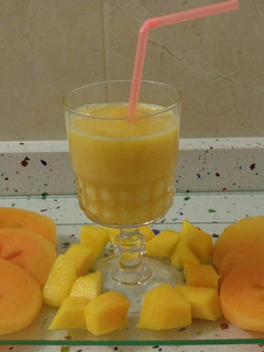 Una foto de Sorbete de caqui y mango