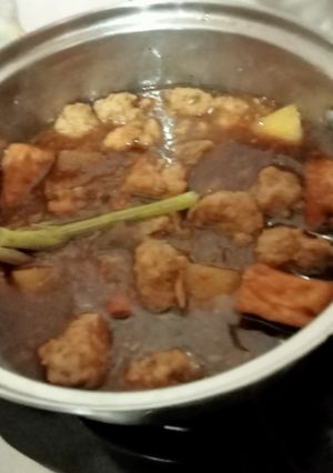 Foto resep Semur bola daging kentang tahu