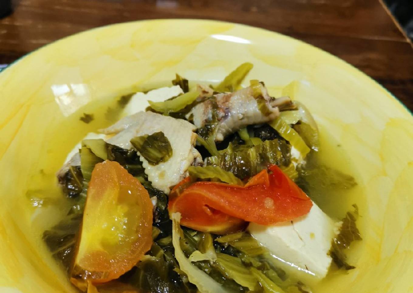 Soup ayam bening sayur asin