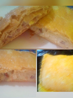 Una foto de Hojaldre de Pollo y panceta con masa agridulce