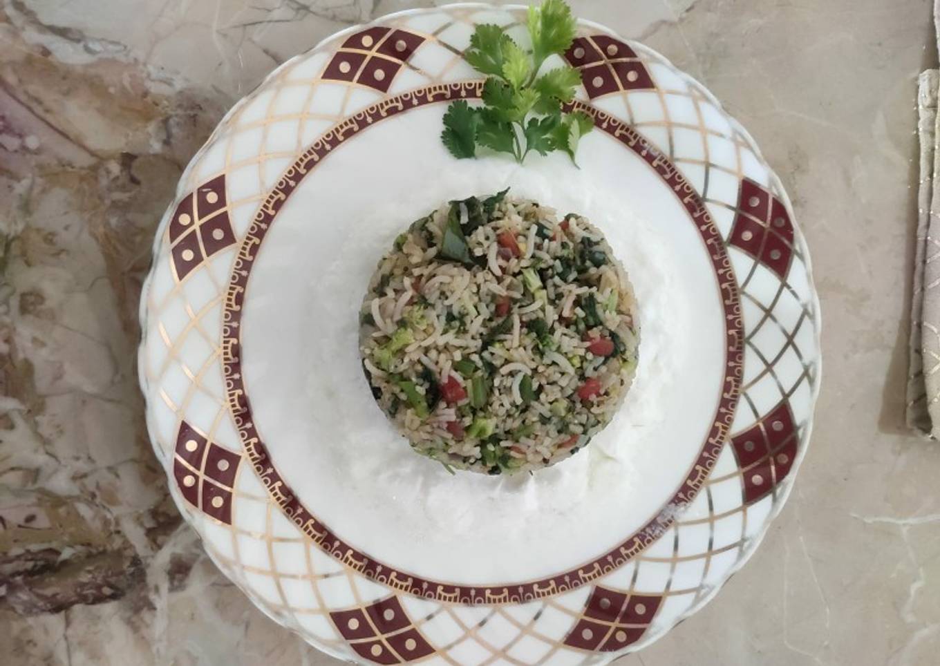 Broccoli and spinach rice