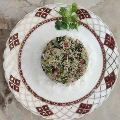 Broccoli and spinach rice A picture of Broccoli and spinach rice.