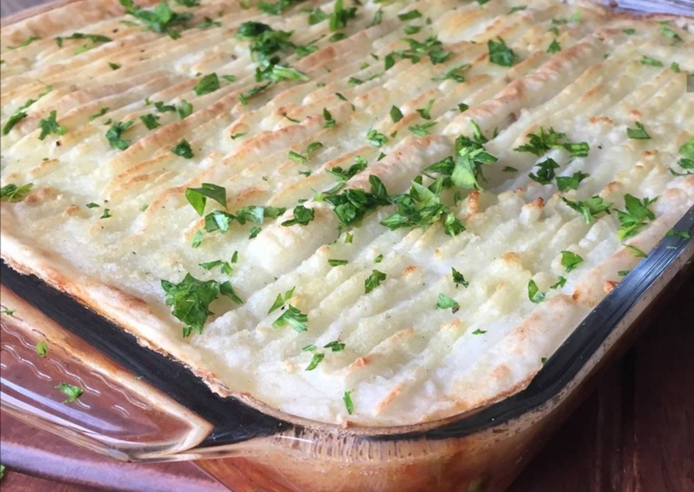 Pastel de papas y lentejas