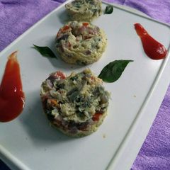 A picture of Steamed egg idli.
