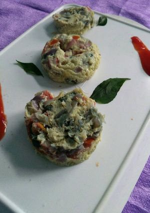 A picture of Steamed egg idli.