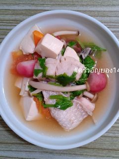 รูปของ ซุปปลากะพง+เต้าหู้อ่อน