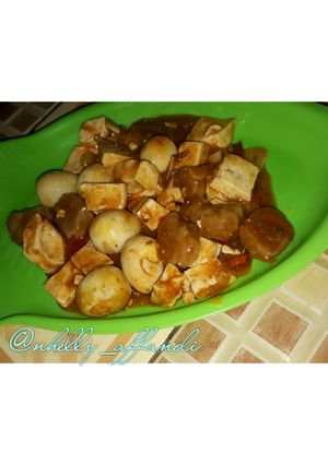 Foto resep Tumis asam manis telur puyuh, tahu dan bakso