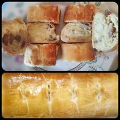 Puff pastry potato sausage A picture of Puff pastry potato sausage.