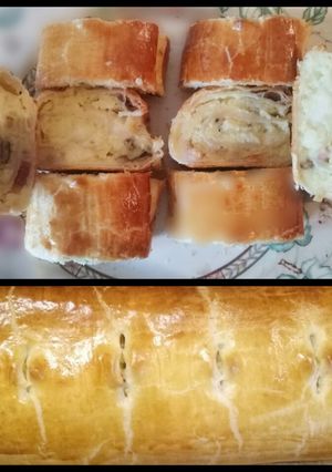 A picture of Puff pastry potato sausage.