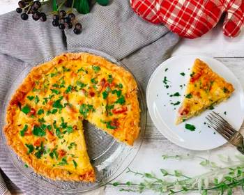 Easy Prepare Recipe Delicious Quiche with Shiitake Powder Home Style