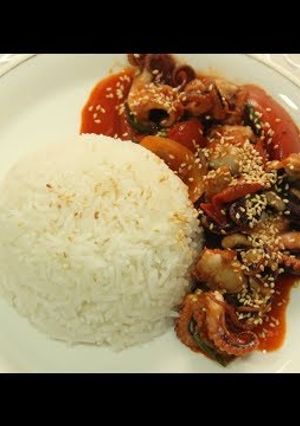 Hình của món Bạch tuộc xào kiểu Hàn.