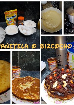 Una foto de Bizcocho o panetela simple