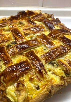 Фото Пирог из слоено-дрожжевого теста с мясом и грибами😌.