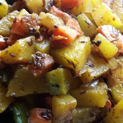 A picture of Pumpkin carrot sabzi.