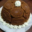 Torta pionono con mousse de chocolate y centro de dulce de leche