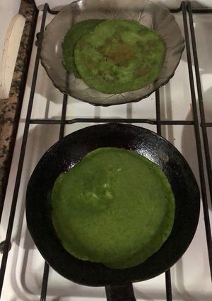 Una foto de Panqueques de espinaca
