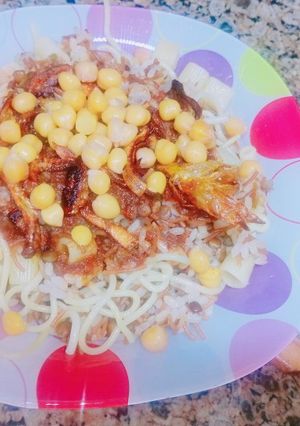 صورة لوصفة الكشري المصري