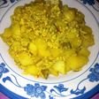Potato with scramble egg