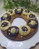 Rosca De Pascua Con Crema Pastelera de Vainilla y De Chocolate