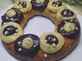 Rosca De Pascua Con Crema Pastelera de Vainilla y De Chocolate