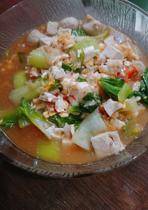 Foto resep Tumis pokcoy udang telur