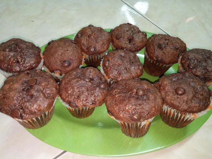 Cara Mudah Menyiapkan Resep Banana muffin coklat no telur yang Sempurna Anti Ribet, Bisa Manjain Lidah