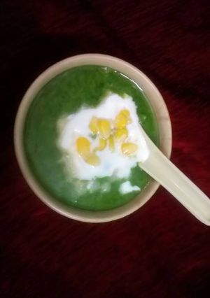 A picture of Coconut spinach soup.