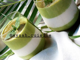 Green & white panna cotta