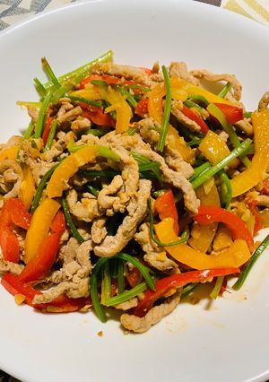 香菜炒肉絲 的食譜成品照片