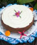 Torta integral de zanahoria con cubierta de queso crema y coco💜