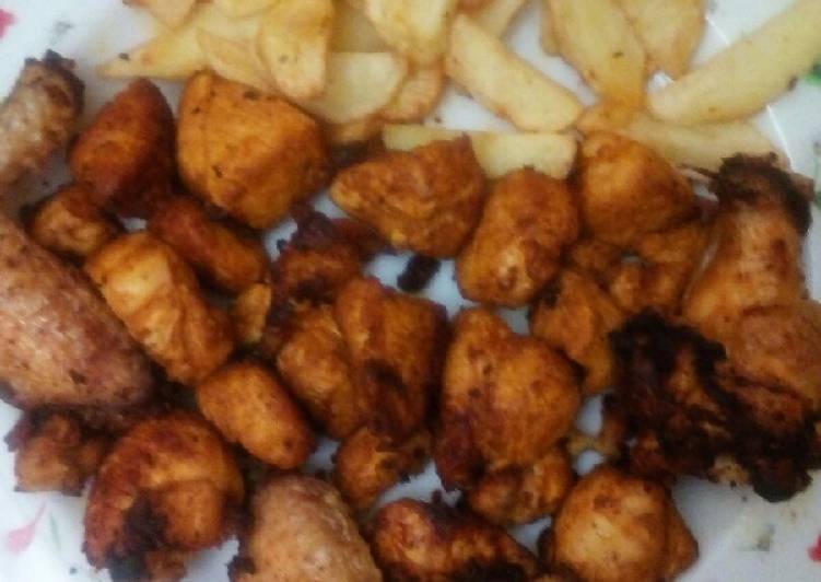 دجاج مقلي بتتبيلة الشاورما بنة