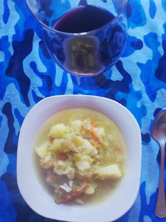 Una foto de Porrusalda con Bacalao