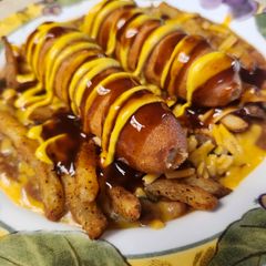 A picture of Brad's corny beans and weenies.