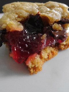 A picture of Raspberry Jam Choc Chip Cookies.
