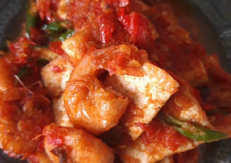 Sambal Udang Mix Tahu Putih