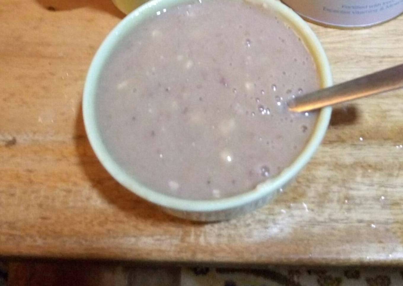 Rice and apple puree