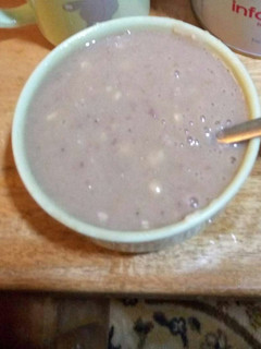 A picture of Rice and apple puree.