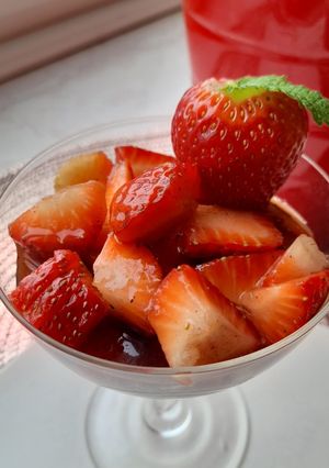 A picture of Marinated strawberries.