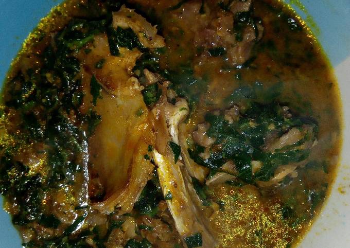 Ogbono Soup with Pumpkin leaves