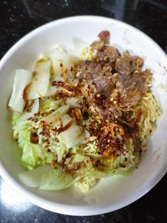 Hình của món Mì tôm trộn khô.