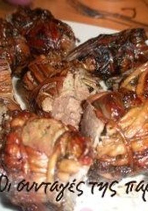 A picture of Katina's kokoretsi.