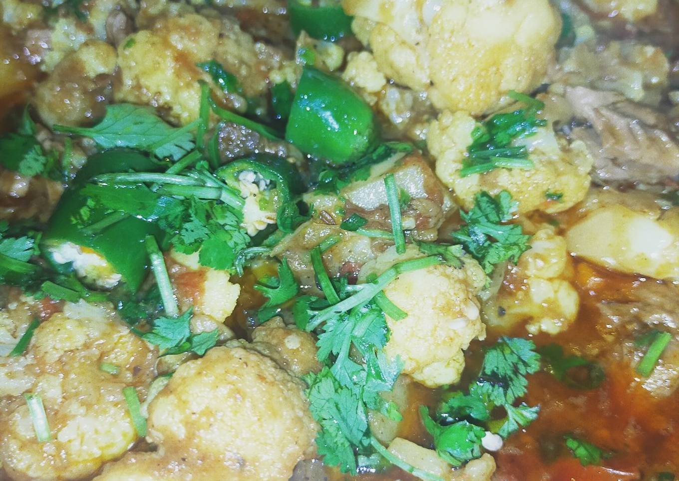 Gobhi gosht /mutton with cauliflower