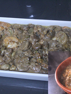 Una foto de Habas picantes con gambas