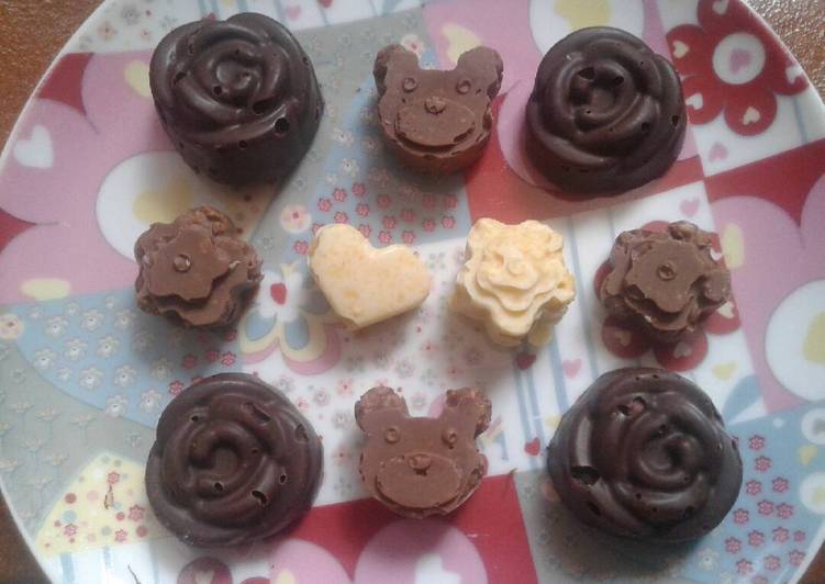 Bombones de chocolate crujientes fáciles y rápidos