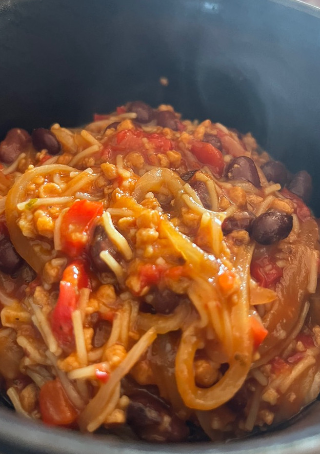 Una foto de Guiso de porotos con tomate