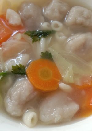 Foto resep Sayur Sup - bakso - Makaroni