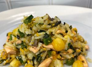 Foto resep Sweet Corn Salmon Fried Rice(recommended for babies aged 1 year and above)